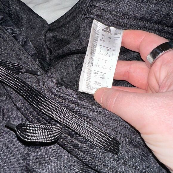 Adidas Women’s Black White Stripe Jogger Track Pants Large EUC - Picture 7 of 13